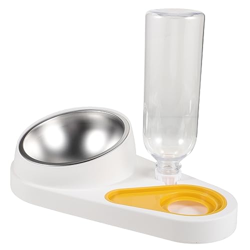 UPKOCH Automatischer Haustier Futterspender und Wasserspender aus Robustem Rutschfestes Design Leicht zu Befüllen Geeignet für Hunde und Katzen Eleganter Weißer Napf für Haushalt von UPKOCH