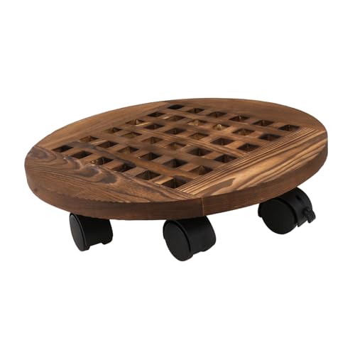 UPKOCH Basis für Blumentöpfe Plant Shelf pflanzengestell blumentopfständer blumenkübel untersetzer groß drinnen schubkarre Rad-Blumentopf-Tablett sukkulenten töpfe tablett hölzern Brown von UPKOCH