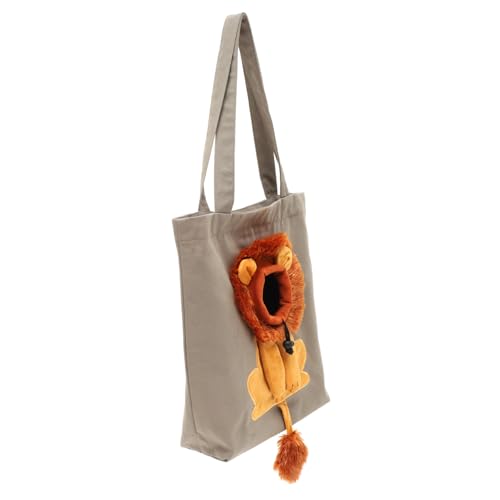 UPKOCH Canvas Haustier Umhängetasche Löwenform Verstellbar Atmungsaktiv für Katzen Kleine Hunde Große Kapazität Leichter Canvas Tragetasche mit Breitem Schultergurt für Reisen und Alltag von UPKOCH
