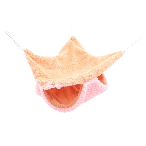 UPKOCH Doppellagiger Warmer Hamster Hängematte aus Baumwolle Kuscheliges Nagetierversteck für Meerschweinchen und Kleintiere Atmungsaktiv Langlebig für Kalte Jahreszeiten Rosa von UPKOCH