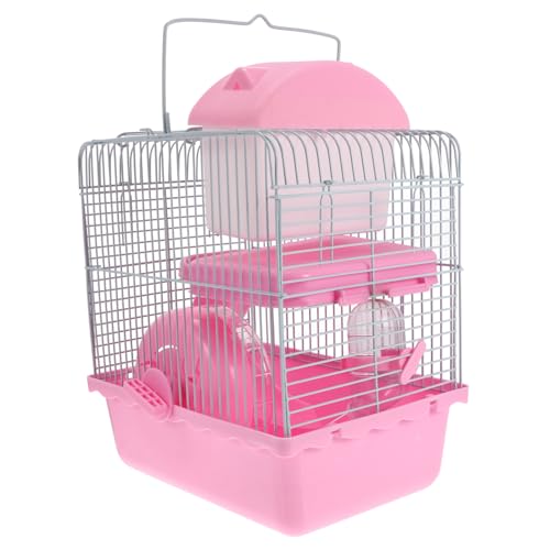 UPKOCH Doppelstöckiger Hamsterkäfig mit Luxuriösem Haus Tragbares Nagerheim für Zwerghamster Meerschweinchen und Kleine Haustiere Stabiles Spielhaus in Hellrosa Versteck und Schlafplatz UPKOCH Doppelstöckiger Hamsterkäfig mit Luxuriösem Haus Tragbares Nagerheim für Zwerghamster Meerschweinchen und Kleine Haustiere Stabiles Spielhaus in Hellrosa Versteck und Schlafplatz von UPKOCH