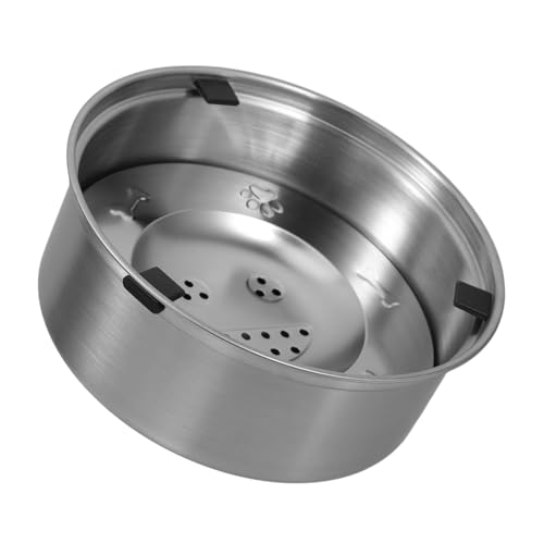 UPKOCH Edelstahl Hundewassernapf mit Auslauf Funktion Langsames Trinken Schwimmende Scheibe Rostfrei Geeignet für Hunderassen und Gesundheitsfördernd Vielseitig für Mehrere Haustiere von UPKOCH