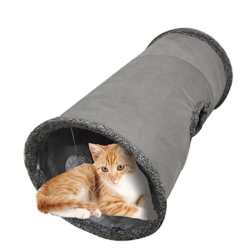 UPKOCH Faltbarer Katzentunnel aus Mikrofaser Suede Geräumiges Katzenbett für Kätzchen Welpen und Kaninchen Leicht zu Verstauen als Schlafplatz und Rascheltunnel S von UPKOCH