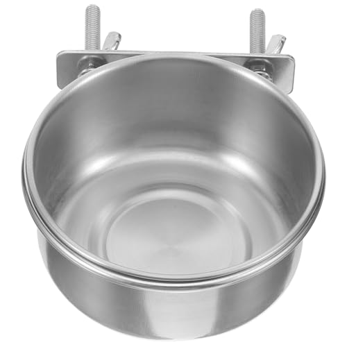 UPKOCH Futternapf für Vogelkäfige Wasser Schüsseln Essen Futterbecken für Vögel vogelfutterspender vogelfutterhäuschen Vogelfutternapf aus Glas Haustierbedarf Rostfreier Stahl Silver von UPKOCH