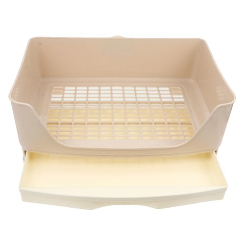 UPKOCH Große Kaninchen Toilettenschale mit Schublade für Kleintiere Wie Meerschweinchen Chinchillas und Ratten Abnehmbar und Leicht zu Reinigen Beige Praktisch für Drinnen und Draußen von UPKOCH