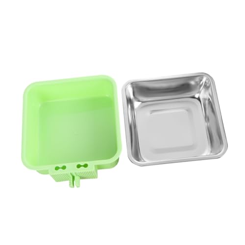 UPKOCH Hängender Hundenapf Wasserspender Für Hasen Hundenäpfe Hängend Kiste Wasserschale Futterspender Für Welpen Montierter Hundenapf Katzennäpfe Rostfreier Stahl Light Green von UPKOCH
