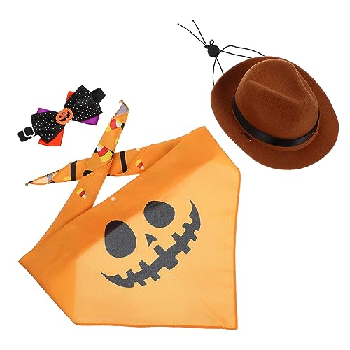 UPKOCH Halloween Katzenkostüm Set Teiliges Leichtes Strapazierfähiges Cat Bowtie und Dreieckstuch Niedliches Halloween Katzenhalsband Modischem Stil für Haustierpartys und Alltag von UPKOCH