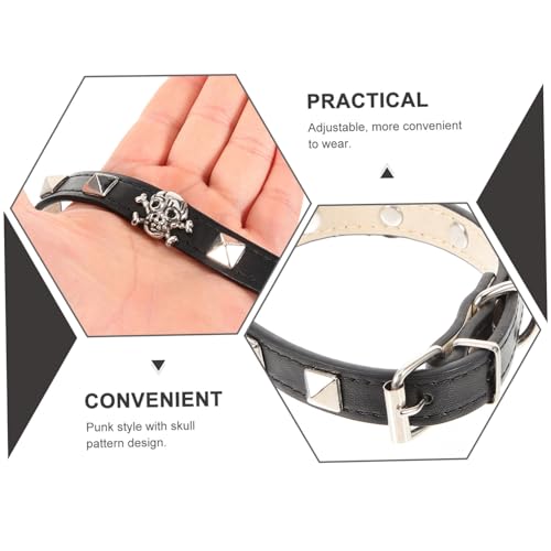 UPKOCH Halloween Punk Haustierhalsband Verstellbar mit Schädelmuster Dekoratives Katzen und Hundehalsband aus Langlebigem Material für Partys Geburtstage und Festliche Anlässe Schwarz UPKOCH Halloween Punk Haustierhalsband Verstellbar mit Schädelmuster Dekoratives Katzen und Hundehalsband aus Langlebigem Material für Partys Geburtstage und Festliche Anlässe Schwarz von UPKOCH