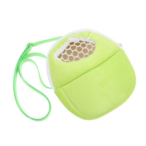 UPKOCH Hamster Baumwollnest Taschen Zum Transport Von Tieren Hamster -trägertasche Igelträger Tragbare Haustiertasche Für Den Außenbereich Hamster -Rucksack Igel Zubehör Samt Light Green von UPKOCH