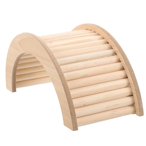 UPKOCH Hamster Holzbrücke Kleintier Rampe aus Natürlichem Holz Mittelgroße Spielbrücke für Meerschweinchen Kaninchen und Kleine Haustiere Kratzfest Sicher Platzsparend zum Klettern von UPKOCH