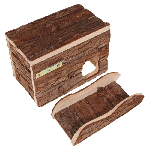 UPKOCH Hamster Holzhaus Kleintier Unterschlupf aus Robustem Holz Reißfest und Langlebig Gemütliches Nest für Zwerghamster Igel und Kleine Nagetiere Sicheres Geruchsfreies von UPKOCH