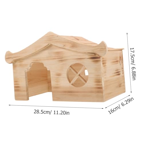 UPKOCH Hamster Holzhaus Robust Langlebig Kleintier Unterschlupf Spielhaus Geeignet für Zwerghamster Chinchilla Gerbil Haustier Zubehör von UPKOCH