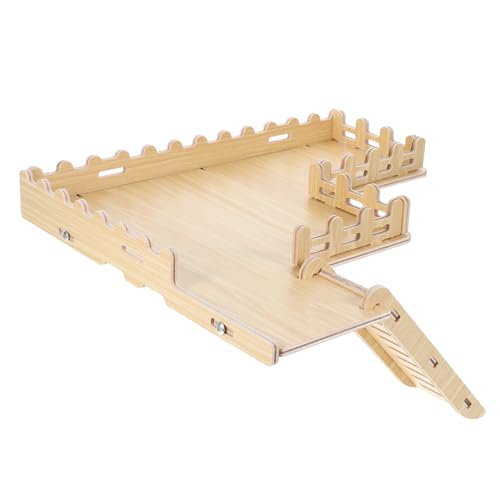 UPKOCH Hamster Holzplattform Hamster Kletter Holzständer Plattform Hamster Zubehör Für Käfige Hamsterkäfig Plattform Hamster Aktivität Hänge Kletterplattform Mit Leiter Khaki von UPKOCH