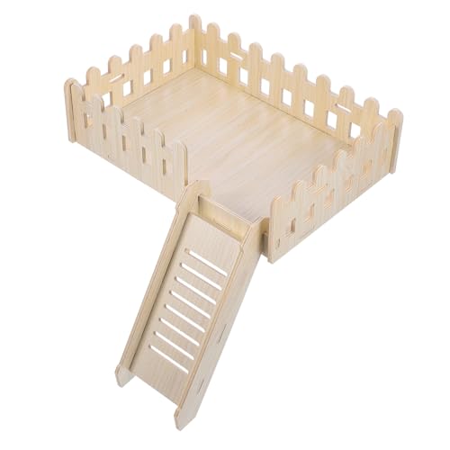 UPKOCH Hamster Holzplattform mit Leiter Stabiles Kletterspielzeug aus Naturbelassenem Holz für Hamster Nager und Kleintiere Robust und Nagersicher Fördert Aktivität und Wohlbefinden von UPKOCH