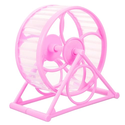 UPKOCH Hamster Laufrad Chinchilla Laufrad Geräuscharm Kleines Kleintier Übungsrad Stressfrei für Hamster Rennmäuse und Kleine Haustiere Ständer Rosa von UPKOCH