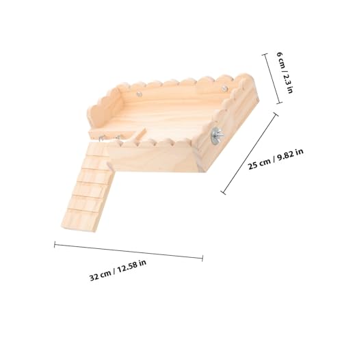UPKOCH Hamster Plattform Holz mit Leiter Langlebiges Kleintier Kletterbrett Glatt Polierte Oberfläche Einfach zu Montieren Geeignet für Meerschweinchen Hamster Rennmäuse und Papageien von UPKOCH