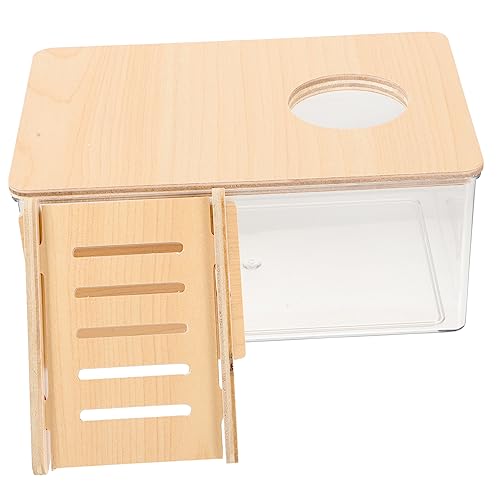 UPKOCH Hamster Sandbad Box Holzdeckel Multifunktionale Bade Und Toilettenkapazität Für Kleine Haustiere Transparentes Design Für Hamster Und Meerschweinchen von UPKOCH