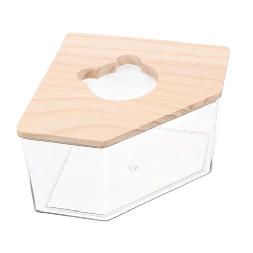 UPKOCH Hamster Sandbad Box aus mit Holzdeckel Multifunktionaler Bade und Toilettenbehälter für Hamster Rennmäuse und Gerbils Sicher mit Glatten Kanten als Sandbad und Buddelspielzeug von UPKOCH