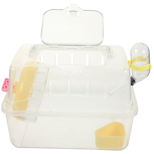 UPKOCH Hamster Transportbox Transparent mit Traggriff Atmungsaktiver Kleintierkäfig für Zwerghamster und Kleine Tiere Pflege Reisezwinger für Camping und Ausflüge Stabiles Material von UPKOCH