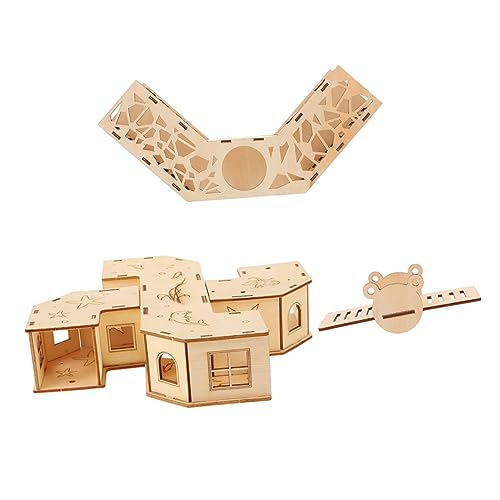 UPKOCH Hamster Tunnel aus Holz Lustiges Labyrinth für Kleine Haustiere Tunnels und Wippe für Hamsterkäfige und Tägliche Bewegung von UPKOCH