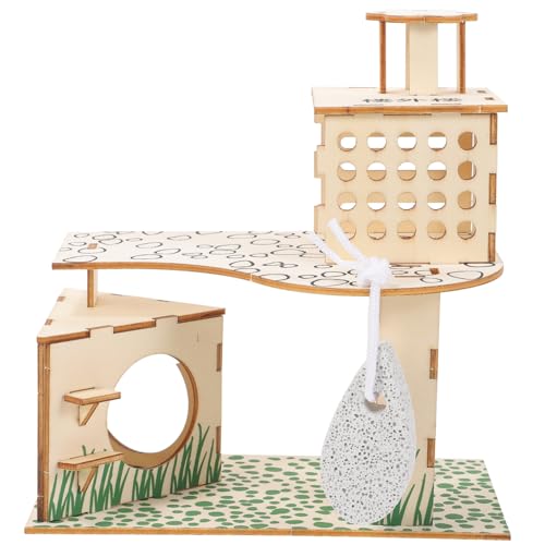UPKOCH Hamsterversteck Für Zwerghamster Klettervilla Mit Plattformen Und Treppen Für Spiel Und Schlaf Langlebig Und Beißfest Haustierhaus Für Kleine Nager von UPKOCH