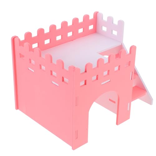 UPKOCH Hamsterhaus Doppelstock Versteck mit Rampe Buntes Kleintierhaus für Meerschweinchen Spielerisches Rückzugsort Robust und Vielseitig Geeignet für Ganzjährige Nutzung von UPKOCH
