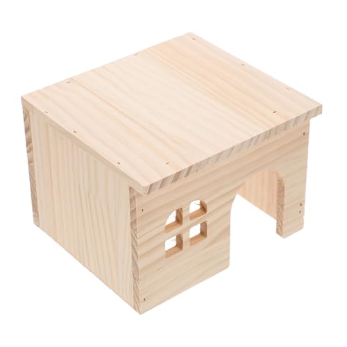 UPKOCH Hamsterhaus aus Natürlichem Holz mit Futter Wasserplattform Multifunktionales Versteck mit Treppe für Kleintiere Einfach zu Reinigen und Zusammenzubauen für Hamster und Nager von UPKOCH