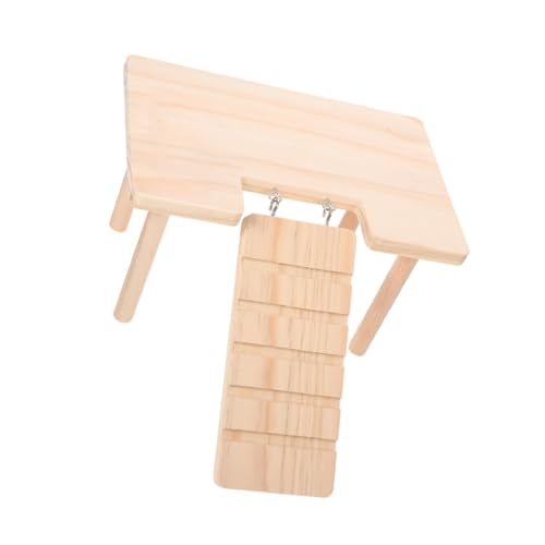 UPKOCH Hamsterkäfig Plattform Kleintier Plattform Tierkäfig Plattform Kleintier Versteck Hamstertunnel Hamster Plattform Spielplatz Chinchilla Käfig Zubehör Beige Holz von UPKOCH