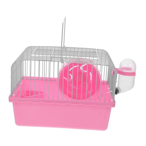 UPKOCH Hamsterkäfig Tragbare Hamsterreise Käfige Träger Tragbare Transportbox Für Hamster Wasser Chinchilla Klein Hamster Tragetasche Nagetier Drinnen Zwinger Zubehör Rosa Abs von UPKOCH