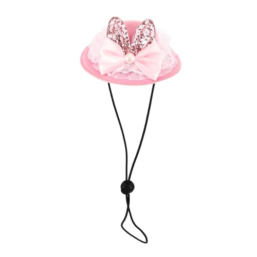 UPKOCH Haustier Hut Sonne Kostüm Ohren Hundepartyhut Hase Hündchen hundefressnäpfe katzenhaus hundesofa hundesnack kleine Hüte -Hundemütze Ostermütze für Hund Stoff Rosa von UPKOCH