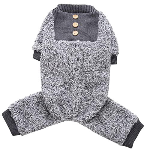UPKOCH Haustier Pyjamas Kleidung Kleiner Hunde Pyjama Haushalts Hundekostüm Bequeme Hundekleidung Zarte Hundekleidung Dekorative Welpenkleidung Pelziges Hundekostüm Grau von UPKOCH