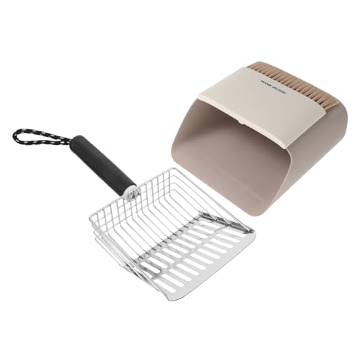 UPKOCH Heavy Duty Katzenstreuschaufel mit Ergonomischem Griff und Abnehmbarem Edelstahl-sieb Vielseitig für Katzenstreu Garten und Sand Inklusive Praktischer Aufbewahrungsstation Schwarz von UPKOCH