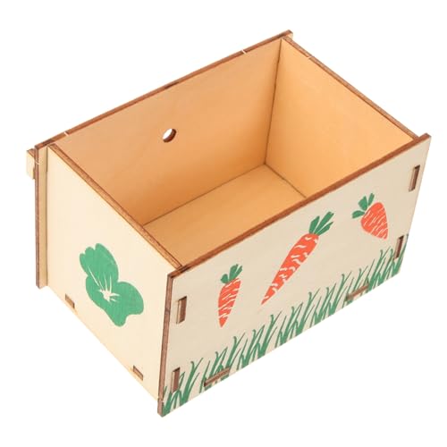 UPKOCH Holz Futterbox für Kaninchen und Hamster Stabiles Heufuttergestell Nagersicher Leicht zu Reinigen für Meerschweinchen und Kleine Haustiere Geeignet Praktischer Futterhalter von UPKOCH