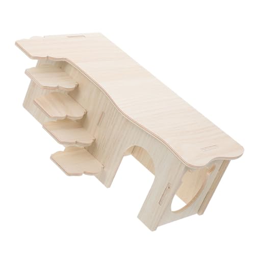 UPKOCH Holz Hamsterhaus mit Rampe Mehrkammeriges Meerschweinchen Versteck Holzhaus für Kleintiere Spiel Ruheplatz Geeignet für Hamster und Meerschweinchen Leicht zu Reinigen Langlebig von UPKOCH
