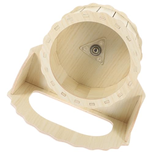 UPKOCH Holz Laufrad Kleintiere Geräuschlos Trainingsrad Hamster Zwerghamster Meerschweinchen Geräuscharmes für Gesundes Training und Leises Laufen im Käfig von UPKOCH