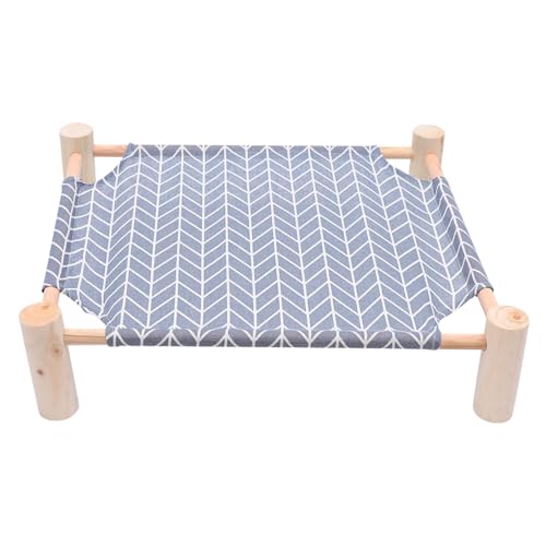 UPKOCH Holz Pet Schlafbett mit Abnehmbarem Bezug Atmungsaktivem Baumwoll Langlebigem Hängematten Design für Hunde Katzen Ganzjährig Nutzbar von UPKOCH
