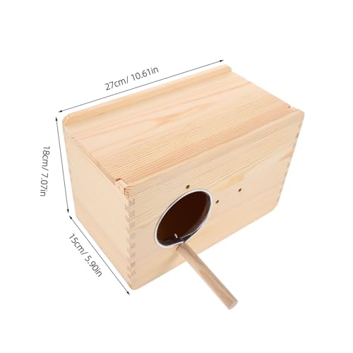 UPKOCH Holzbrutbox mit Isolierung für Wellensittiche Nistkasten für Papageien Stabile Nistbox für Nymphensittiche und Unzertrennliche Sichere Vogelzuchtstation mit Glatten Kanten von UPKOCH