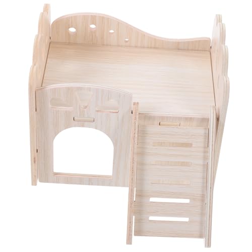 UPKOCH Holzhaus für Kleine Haustiere Stabiles Versteck aus Natürlichem Holz Geeignet für Meerschweinchen Hamster Eichhörnchen und Kaninchen Ganzjährig Nutzbar als Schlaf und Spielhaus von UPKOCH