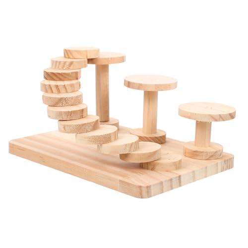 UPKOCH Holzspielzeug für Hamster mit Kletterleiter Natürliche Kauspielmöglichkeit Plattform Bewegung Koordination und Zahnpflege Geeignet für Zwerghamster und Kleintiere von UPKOCH