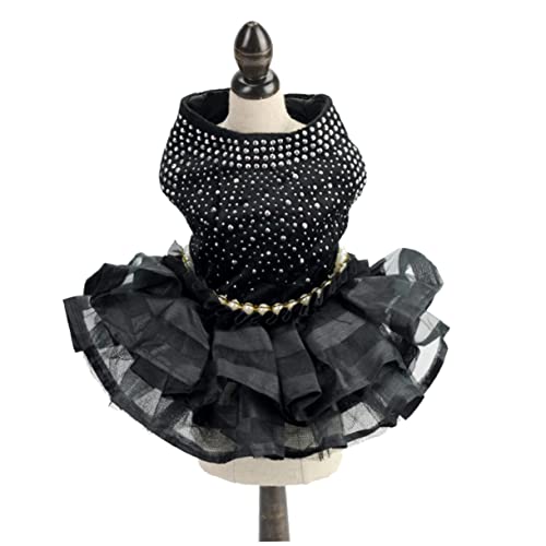 UPKOCH Hundekleidung Name Haustier schwarzes Kleid für Hunde Kostüme Ballettröckchen Welpe Dog Costume hundebekleidung hundekleider Hundefelsen Dog Clothes Party-Hunderock Black von UPKOCH