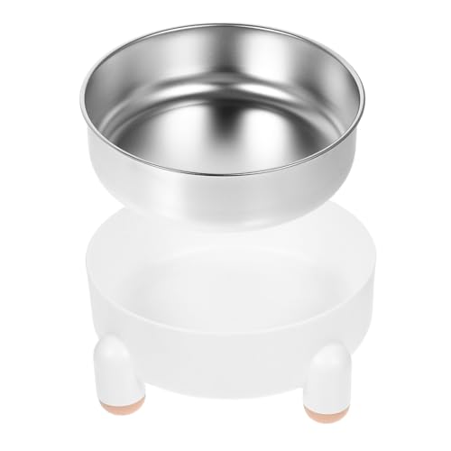 UPKOCH Hundenapf Welpennäpfe Aus Edelstahl Futternapf Aus Edelstahl Welpenschalen Für Kleine Hunde Hund Wassernapf Kleine Hundefutterschale Haustierwasserschale Weiß Rostfreier Stahl von UPKOCH