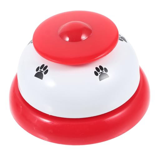UPKOCH Hundetraining Glocke Glocke Haustier Lernspielzeug Pfotenabdruck für Welpen Katzen Training Kommunikation Haustier Weißer Deckel Roter Boden von UPKOCH
