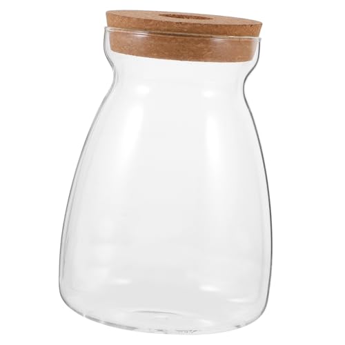 UPKOCH Hydroponischer Blumentopf Vase Bücherregal- Hochzeitsblumenbehälter Blumenhalter Aus Glas Kerzenhalter Aus Glas Grüne Pflanzenbehälter Saftiger Kerzenhalter Holz von UPKOCH