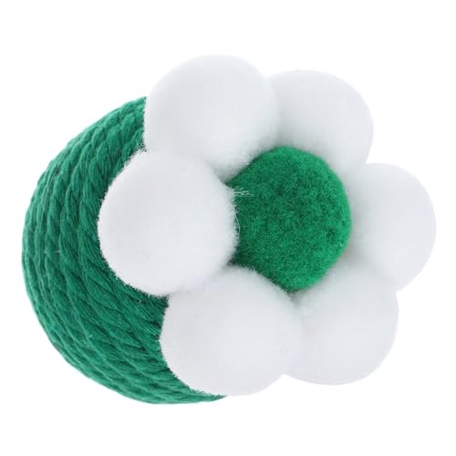 UPKOCH Interaktives Katzenspielzeug Ball mit Klingelstein Selbstunterhaltender Sisalball für Kätzchen zur Beschäftigung und Langeweilebekämpfung Grün von UPKOCH