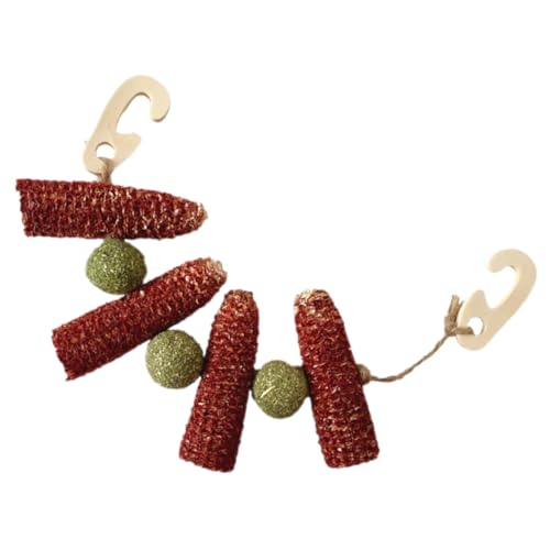 UPKOCH Kaninchen Kauspielzeug für Kleintiere Heu Sticks Hängespielzeug für Chinchillas Meerschweinchen Hamster Strapazierfähiges und Gesundes Spielzeug mit Gras und Maiskern von UPKOCH