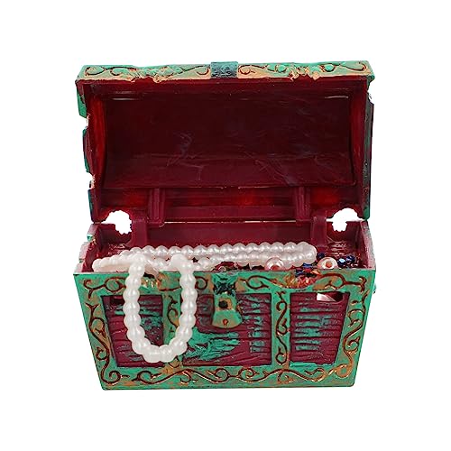 UPKOCH Kasten Aquarium-schatztruhe Netz Wasser Aquarium-Schatz-Aufkleber Aquarium-Schatz-Ornament Fischbecken Versteck Bausatz Kühler Harz Und Kunststoff Rot von UPKOCH