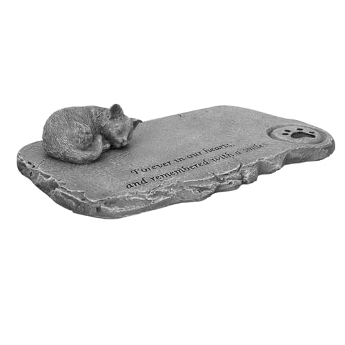 UPKOCH Katzen Gedenkstein aus Hochwertigem Resin Niedliches Kätzchen Design Erinnerungsstück für Garten Terrasse und Balkon Langlebig und Wetterfest für Ewige Erinnerung an Haustier von UPKOCH