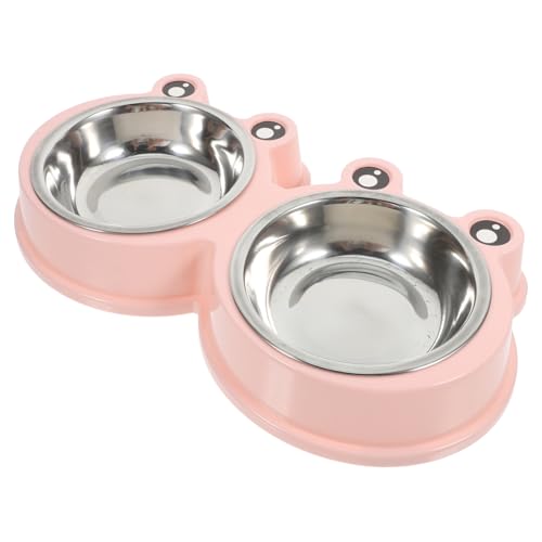 UPKOCH Katzen- und Hundenapf katzenfutter Katzennahrung Katzenapf rutschfest Haustiernapf Haustier Trinknapf Hündchenschüsseln Wasserschale aus Edelstahl Hundenäpfe Rostfreier Stahl Rosa von UPKOCH