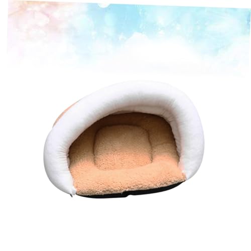 UPKOCH Katzenschlafnest für Winter Warmes Haustierbett aus Bequemen Materialien Beige für Katzen und Kätzchen oder Unterwegs von UPKOCH
