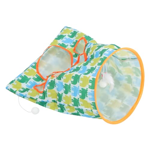 UPKOCH Katzentunnel Tasche mit Plüschball Faltbarer Spieltunnel für Katzen Kätzchen und Kleine Haustiere Indoor Outdoor Spiel und Erkundung von UPKOCH